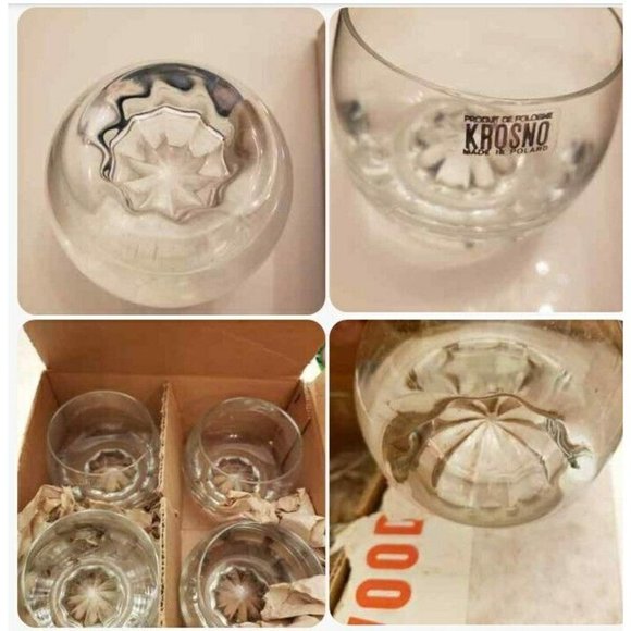 Vintage KROSNO made in Poland glasses goblets cups Whiskey Brandy Scotch Bar 4x - Picture 1 of 9